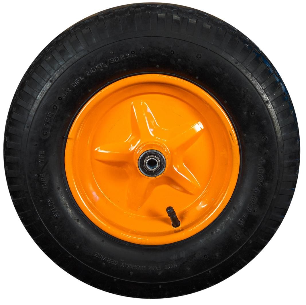 Колесо пневматическое резиновое 387 мм, подшипник 16 мм, 4.00-8 TOR - фото